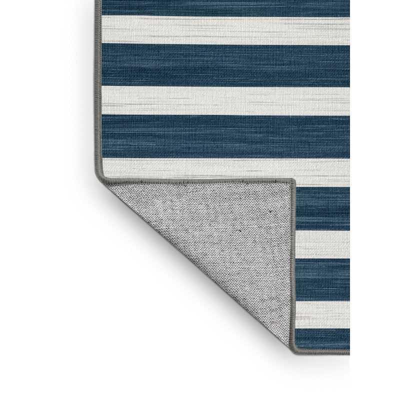 Machine Washable Horizontal Stripes Gray Area Rug, Rectangle 2' x 3'