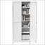 Garde-manger 75 po en métal blanc avec 5 tablettes réglables