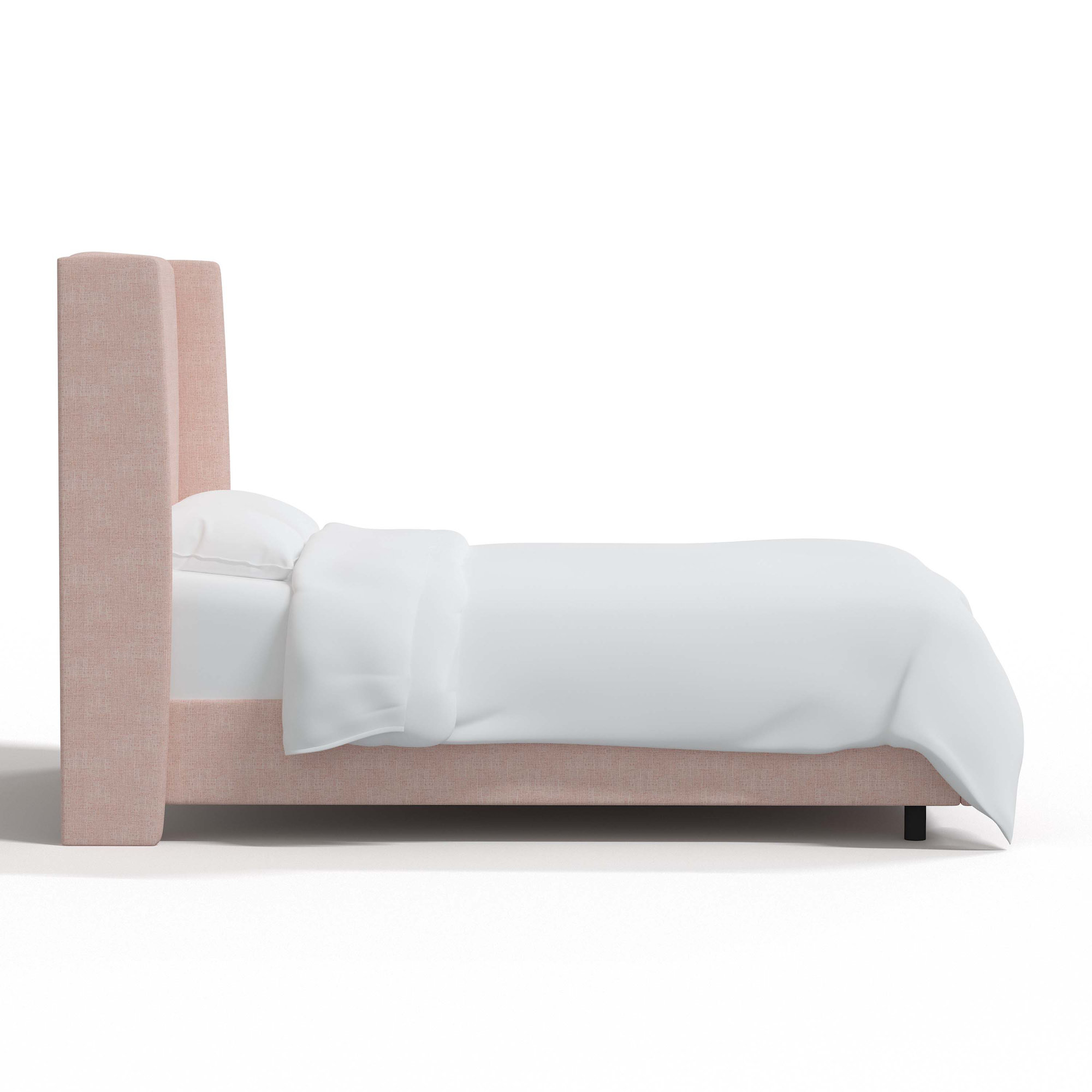Tilly Upholstered Bed, Zuma Rosequartz Textured Linen, Twin