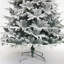 Arbre de Noël artificiel enneigé 7 pi avec extrémités blanches réalistes - support en métal et étapes d'assemblage simples pour une ambiance festive