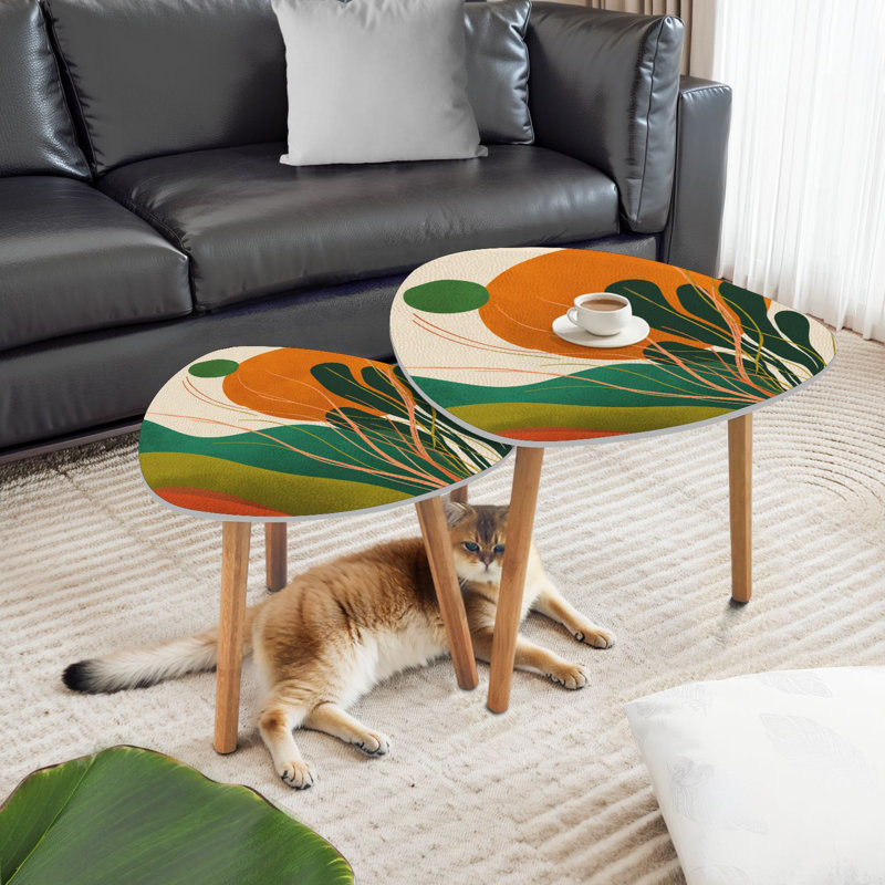 Ensemble de 2 tables basses gigognes Triangle