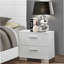 Table de chevet blanche 2 tiroirs ultrabrillante