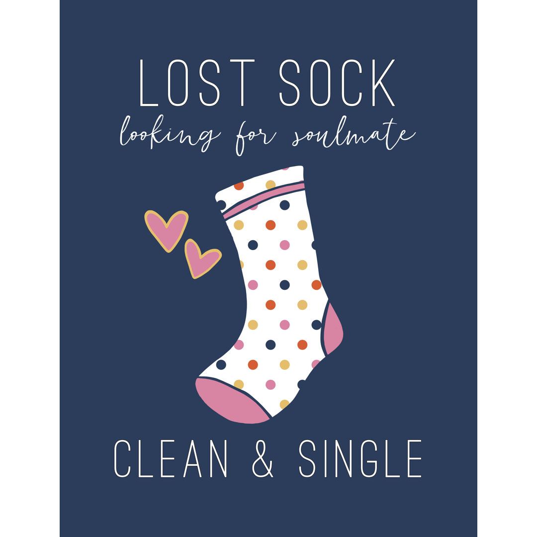 Lost Sock Clean and Single - Textual Art Print