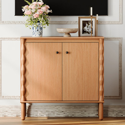 Meuble télé avec 2 portes pour le salon, noyer