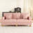 87-inch Corduroy Sofa with 3 Seats, No Tool Assembly,Solid Wood Frame and Solid Wood Legs-Pink-75174159