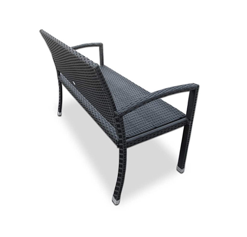 Martiques Powder Coated Steel Garden Bench, Black