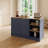 Juniper Kitchen Island With Large Dining Countertop, Double Door Cabinet With Interior Storage Shelves And, Two  Open Shelves