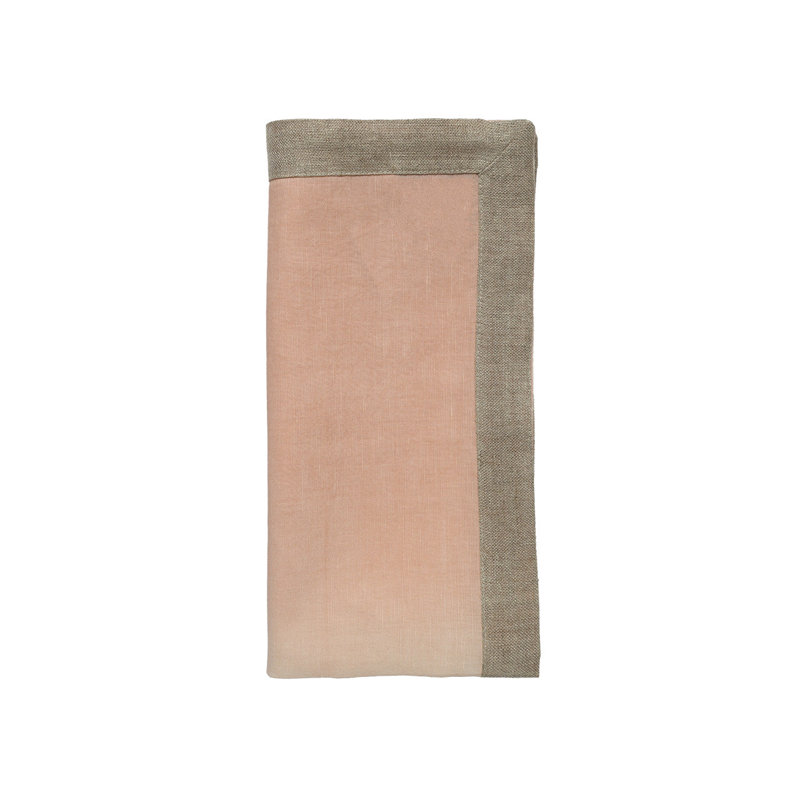Dip Dye Linen Napkin, Blush/Gold