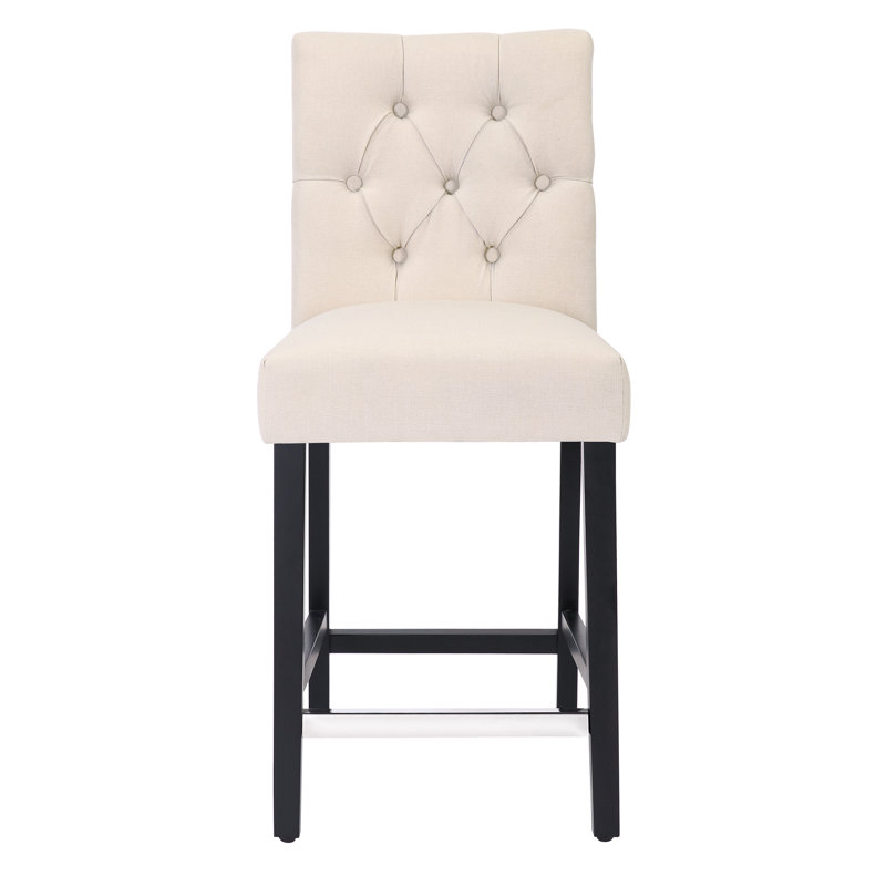 Tabouret de bar et de comptoir Wren, Tabouret de comptoir (siège d’une hauteur de 24, Beige, Noir