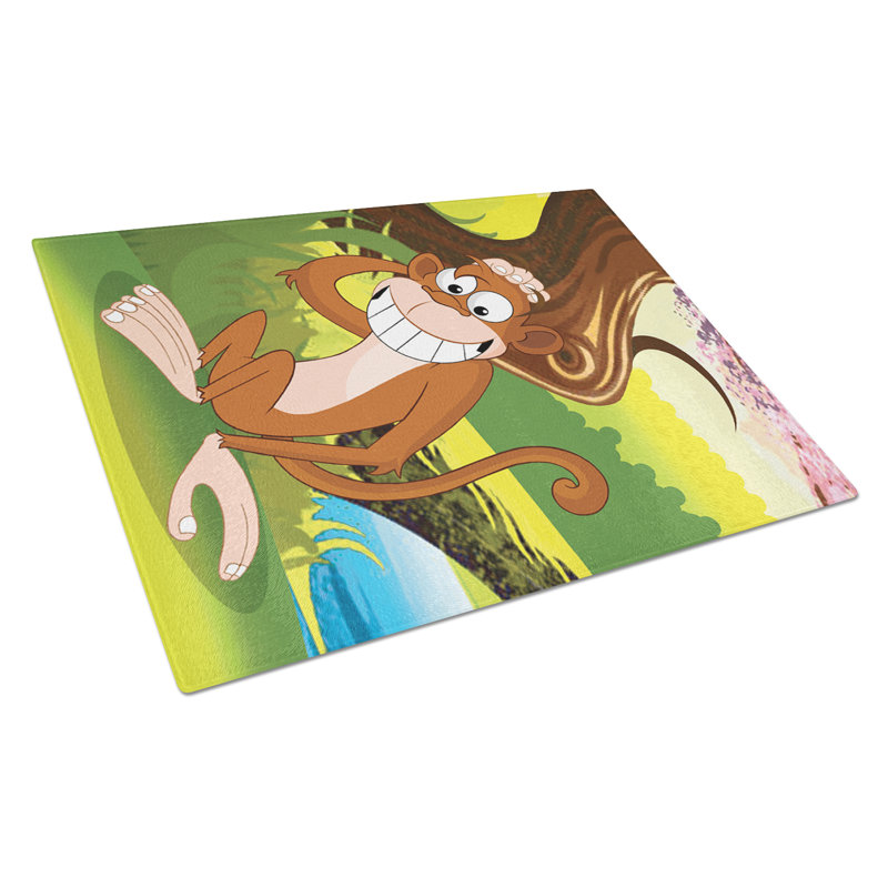 Tempered Glass Monkey Under the Tree Cutting Board