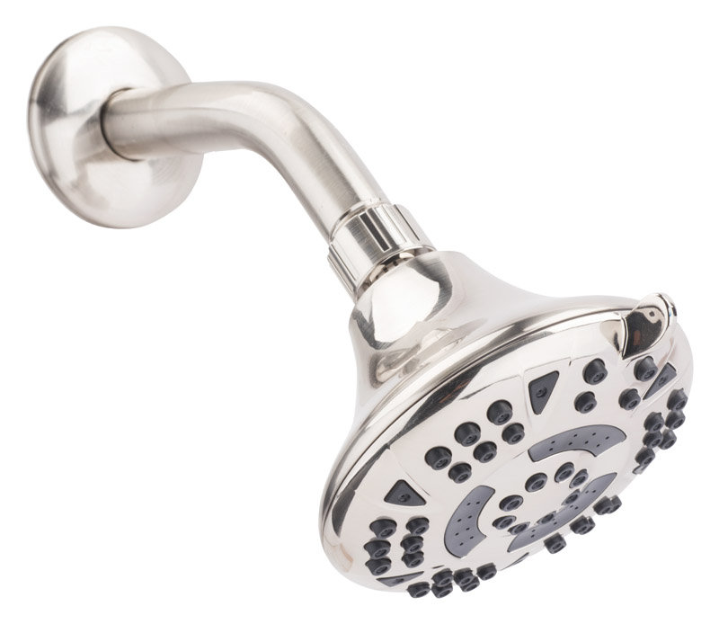 Pomme de douche multi-fonctions à débit bas, Nickel brossé