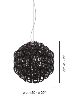 Giogali 3 - Light Chandelier, 19.5" H x 19.5" W x 19.5" D, Black, Glossy Chrome