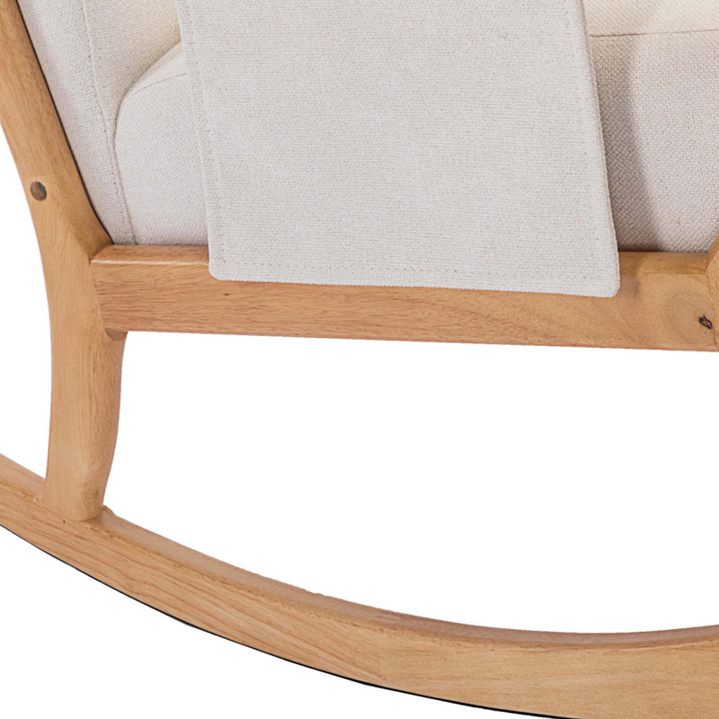 Chaise berçante Solid + PlyWood, Tissu en polyester beige