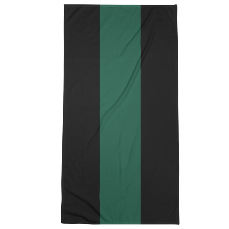 Beach Towel, Black/Lime Green