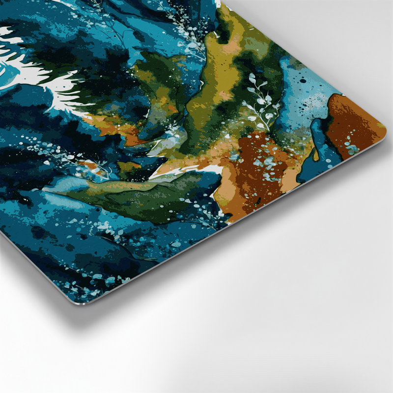 Watercolor Landscape 58 Green Metal Wall Art, 12'' H x 12'' W