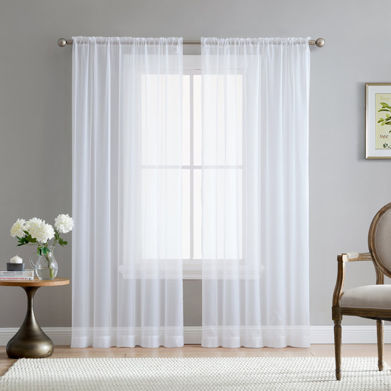 Daxin Sheer Voile Rod Pocket Curtain Panels, null, null