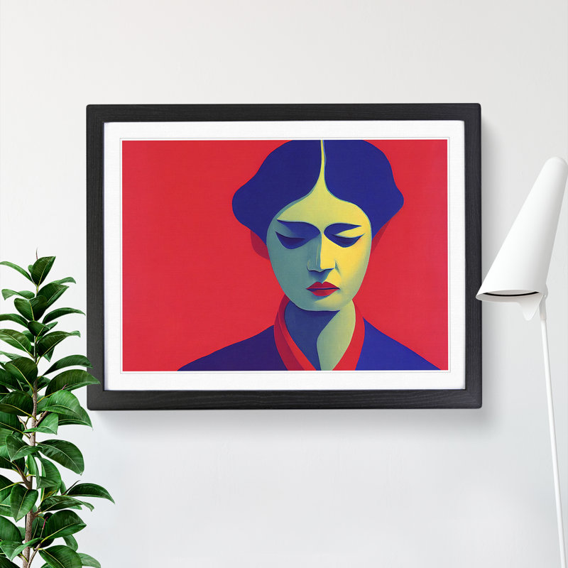 XH1022-10291X Woman Modern Art Vol.1 Abstract - Single Picture Frame Print, Black Framed, 46cm H x 64cm W x 2cm D