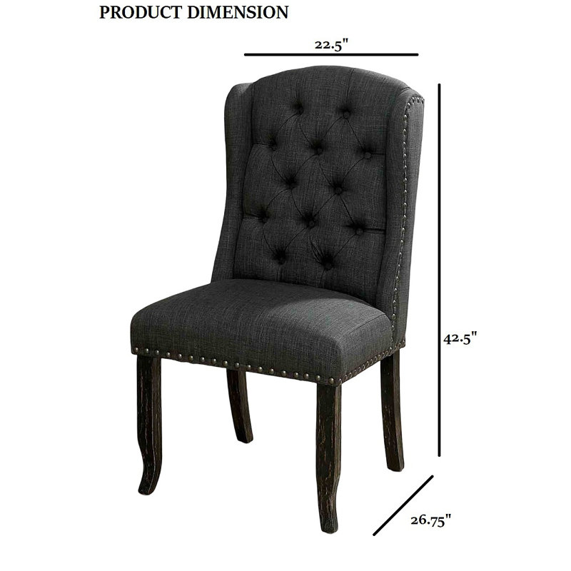Chaise de salle à manger capitonnée 2 pièces Rustic Style