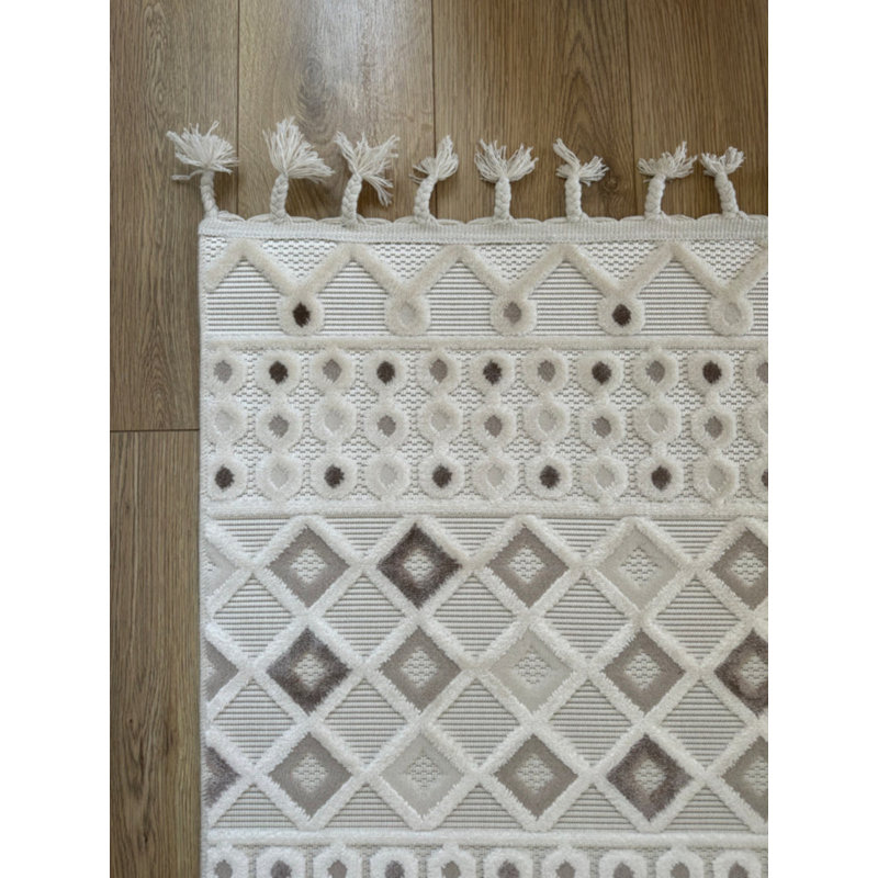 Vladlena Geometric Indoor / Outdoor Rug, Rectangle 3'8" x 11'6"