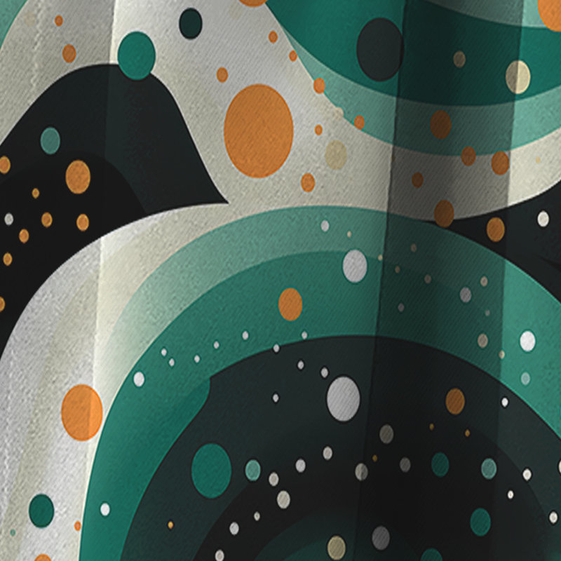 Motif tourbillon à pois nomade III - rideau abstrait - rideau occultant - 1 panneau, L 52 po x L 95 po