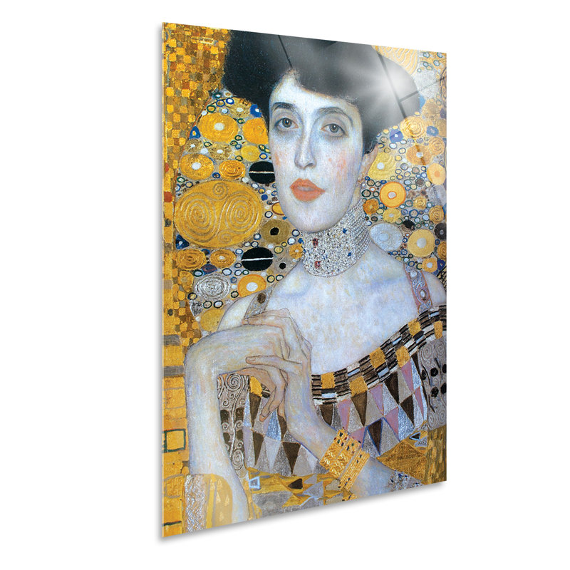 Featured Adele Bloch-Bauer by Gustav Klimt - 1 Piece Painting on Glass, 95cm H x 65cm W