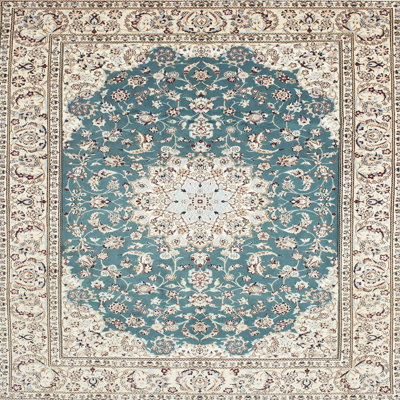 Tapis traditionnel beige / bleu Danko