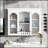 Wall Mounted Medicine Cabinet, Bathroom Wall Cabinet With 2 Glass Doors, Over The Toilet Space Saver Storage Cabinet With Ample Storage, White