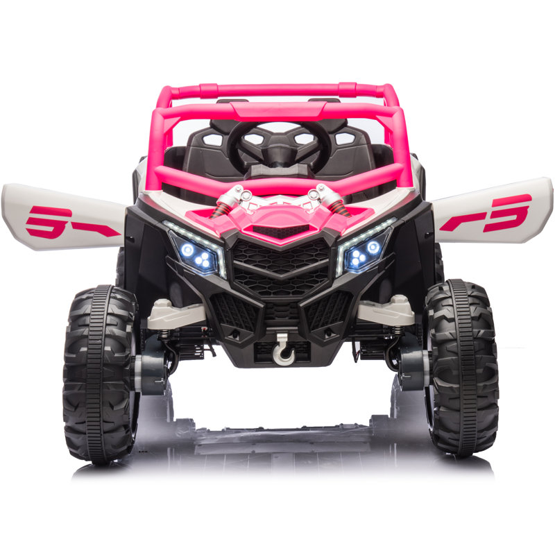 Pink 24V Kids Ride-On UTV with Bluetooth and LED Lights