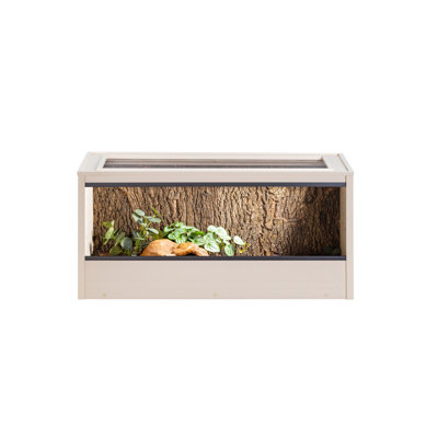 Flâneuse pour reptiles Mojave 48 po New Age Pet® Ecoflex® en érable avec ensemble de deux planches en liège pour un fond réaliste