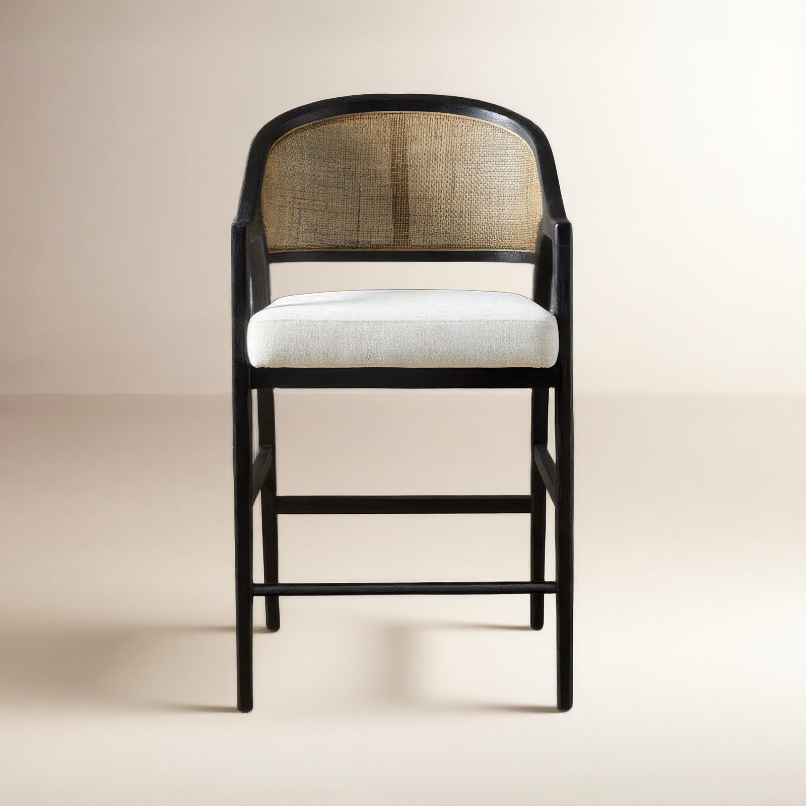  Foam Padding Wing Back Accent Bar Stools, Black