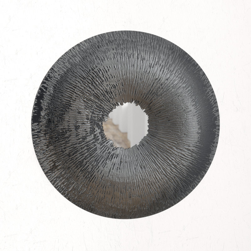 Décoration murale en acier inoxydable argenté à motif martelé 36 po x 36 po x 4 po