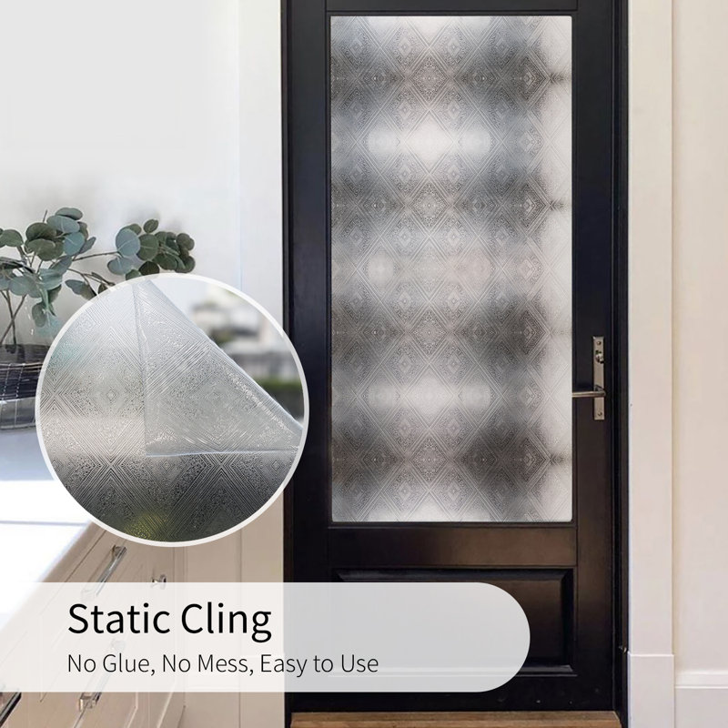 3D Window Film Removable Retro Geometric Design