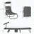 2-Piece Folding Chaise Lounge Set with Canopy Shade and 5-Level Reclining-1376080517