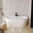 59" Acrylic Freestanding Bathtub, Stand Alone Soaking Tub, Glossy White Acrylic, Toe-Tap Chrome Drain, Cupc Certified-121563832