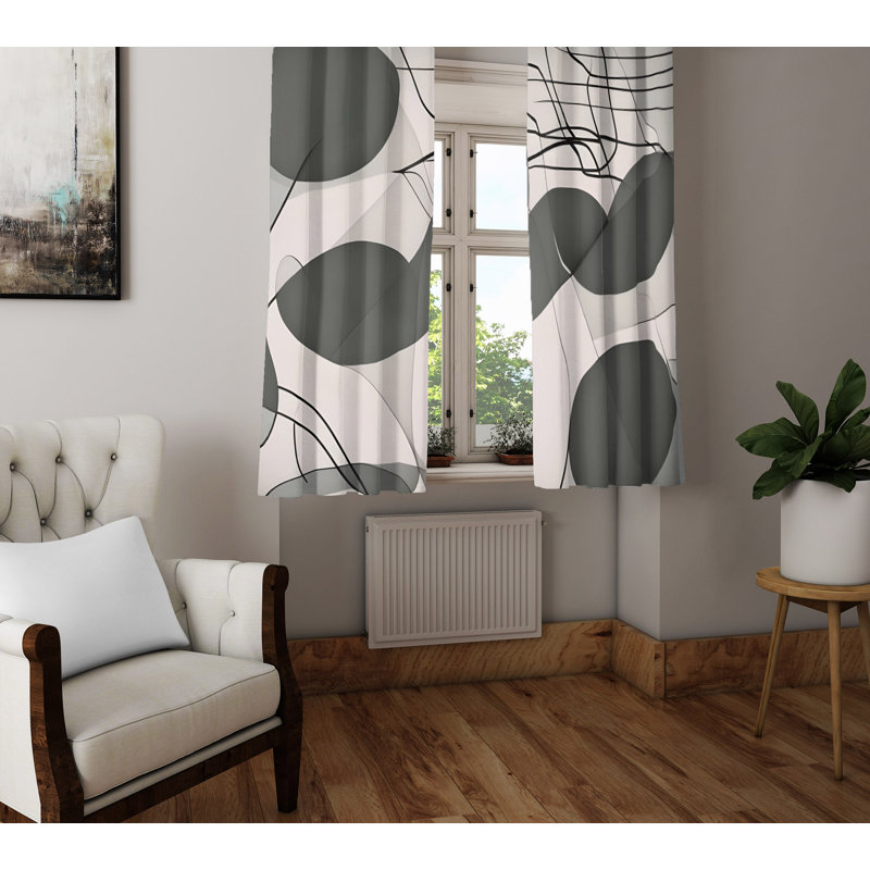 Paire de rideaux semi-transparents en polyester Diderich, L 20 po x L 61 po