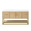 Ensemble de meuble-lavabo à simple cuve 60 "en chêne foncé Scotto avec plateau en pierre composite à grain blanc Scotto-381521720