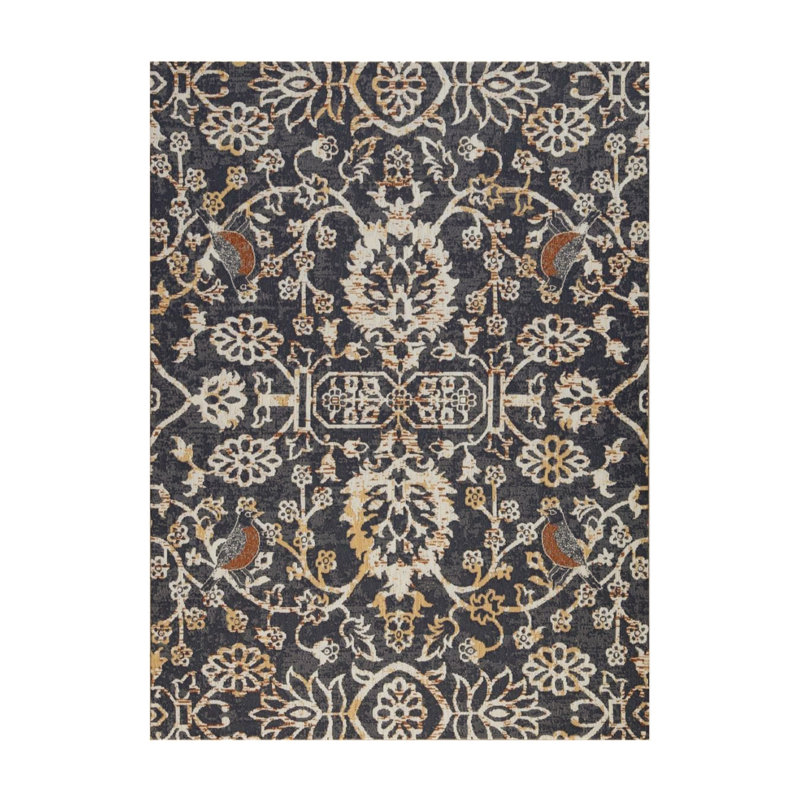 Tapis de chaise de bureau en jacquard de polyester avec support antidérapant Anji, H 0,5 po x l 40 po x P 54 po