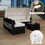 Ensemble de patio modulaire d'extérieur 6 pièces avec auvent, chaises longues et table basse