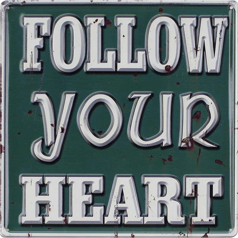 Suivez votre coeur décoration murale, Vert