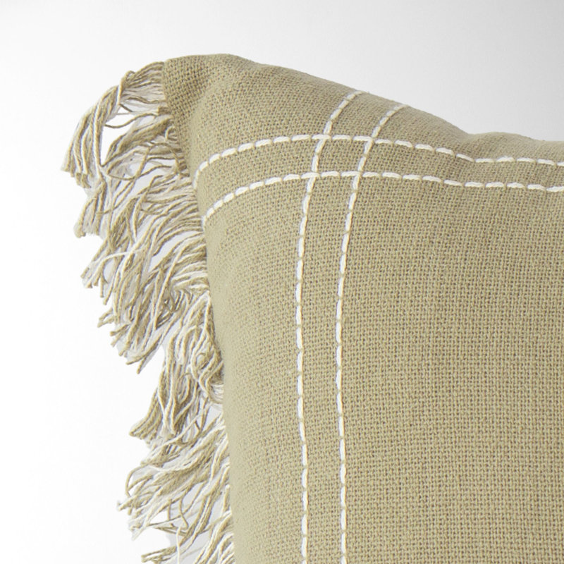  100% Cotton Lumbar Rectangular Pillow Cover, Green