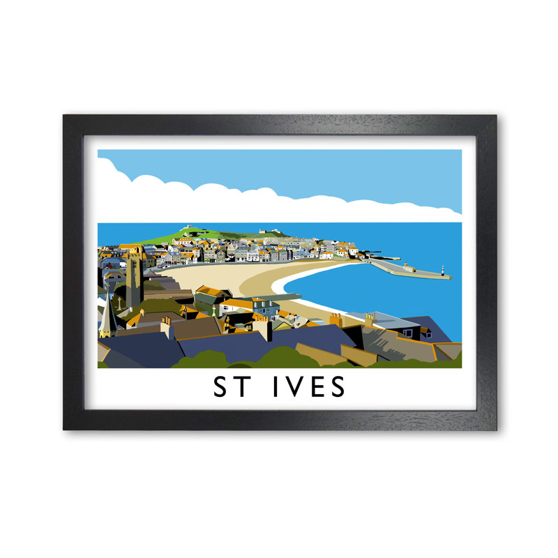 St Ives by Richard O'Neill - Single Picture Frame Print, Black, 594 cm H x 814 cm W