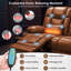 Canapé inclinable électrique 3 places avec console, massage et chaleur lombaire, éclairage à DEL RVB, siège de cinéma maison avec haut-parleur Bluetooth-357612689-357612692