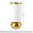 10" White Ceramic Vase With Round Polished Gold Base