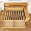 Lit de jour double à structure en bois avec tablettes de rangement, deux tiroirs de rangement et bureau d'étude-224548665-224548660