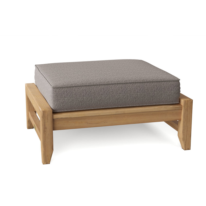 Somerset Outdoor Teak Ottoman, Ash