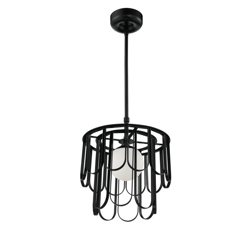 Hialmar 1 - Light Unique/Statement Pendant, Black, 61.17" H x 15" W x 15" D