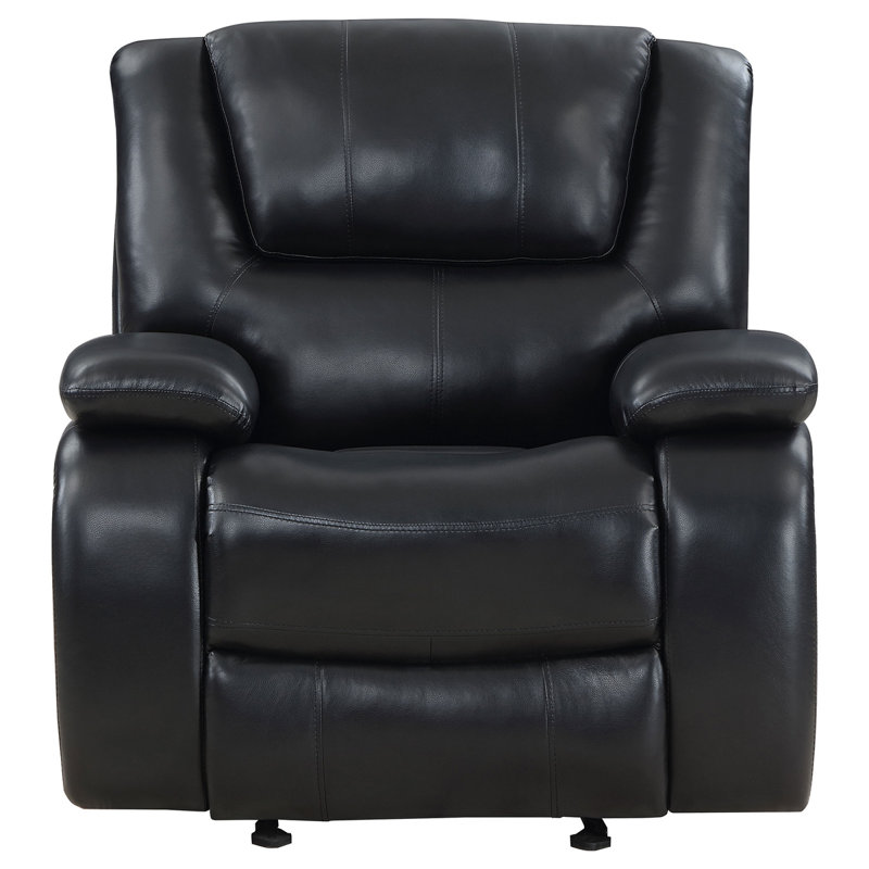 Elodie Black Upholstered Glider Recliner Chair, Black