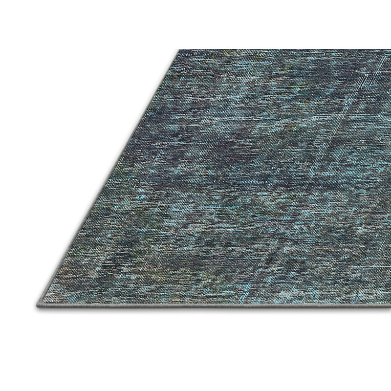 Tapis gris foncé / bleu sarcelle Revel, Rectangle 7 pi x 10 pi