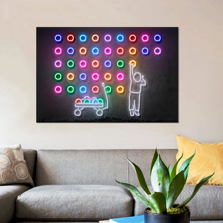 «Dots», impression sur toile, H 12 po x l 18 po x P 1,5 po, Toile tendue, Pas de tapis