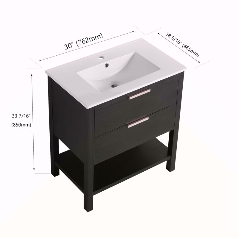 Ensemble de meuble-lavabo debout 30 po pour petit espace, meuble-lavabo simple 30 po avec lavabo, meuble-lavabo simple, meuble-lavabo Mordern